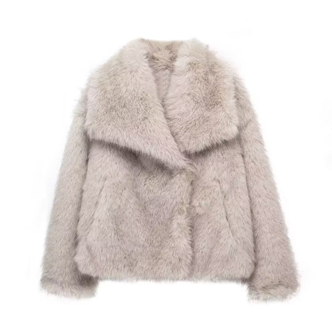 Plush Coat  Fluffy Lapel Jacket