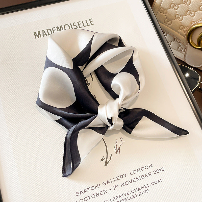 Beige Silk Square Scarf