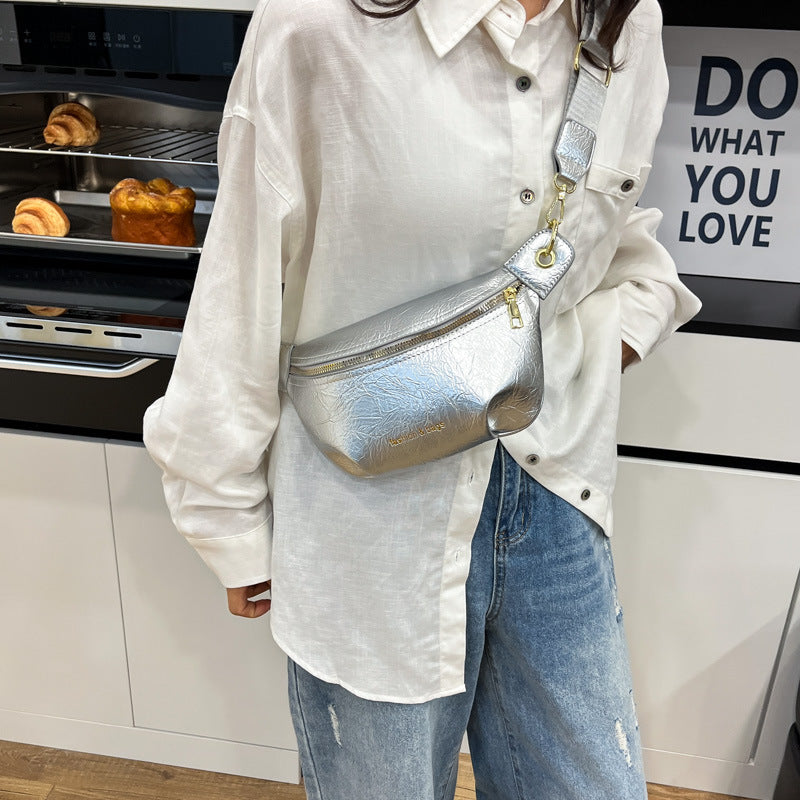 Shoulder Bag With A Wide Strap For Crossbody Wear