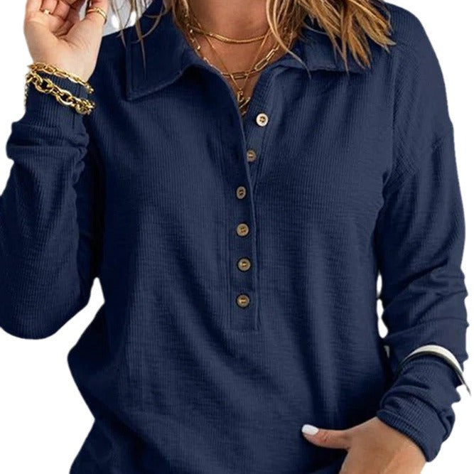 Loose-Fitting Casual Long-Sleeve Top