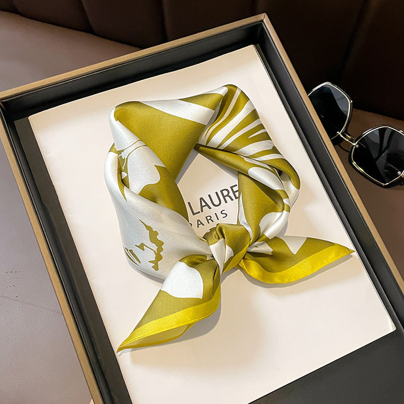 Beige Silk Square Scarf