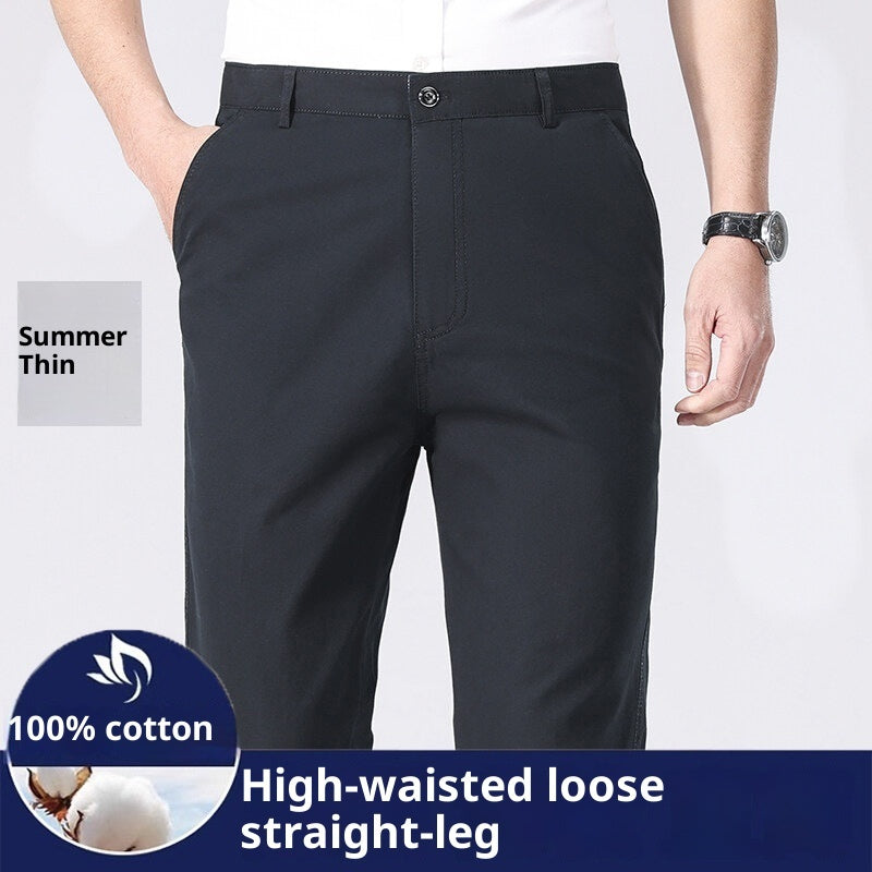 Men's Casual Straight-leg Cotton Trousers