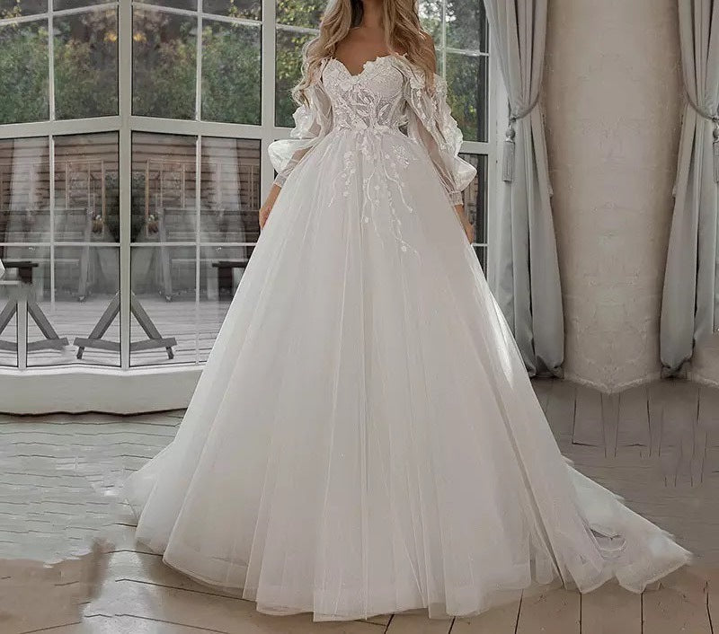 Puff Sleeve Off Shoulder Wedding Dresses