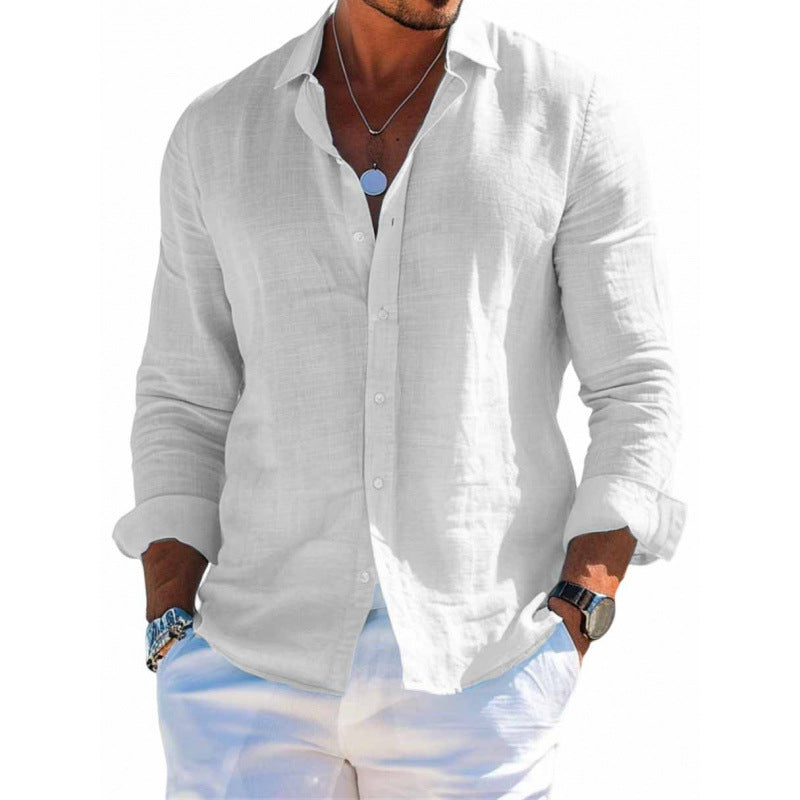 Long Sleeve Shirt Casual Loose Lapel Button Top