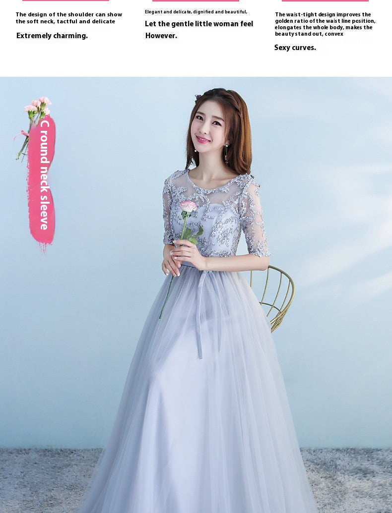 Long Bridesmaid Blue Dress